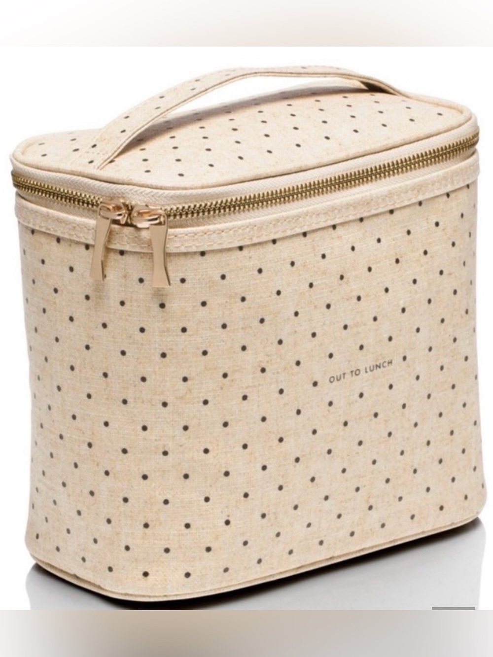 KateSpade 'Out to Lunch' Beige Polka Dot Lunch Tote - Picture 2 of 11